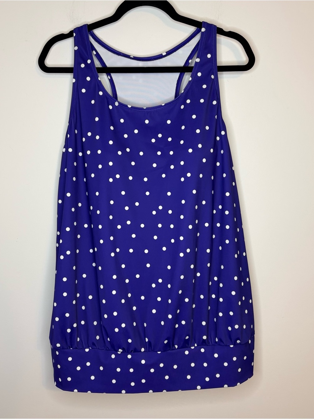 BloomChic Dark Blue Polka Dot Tankini Top Size 14/16 NWT